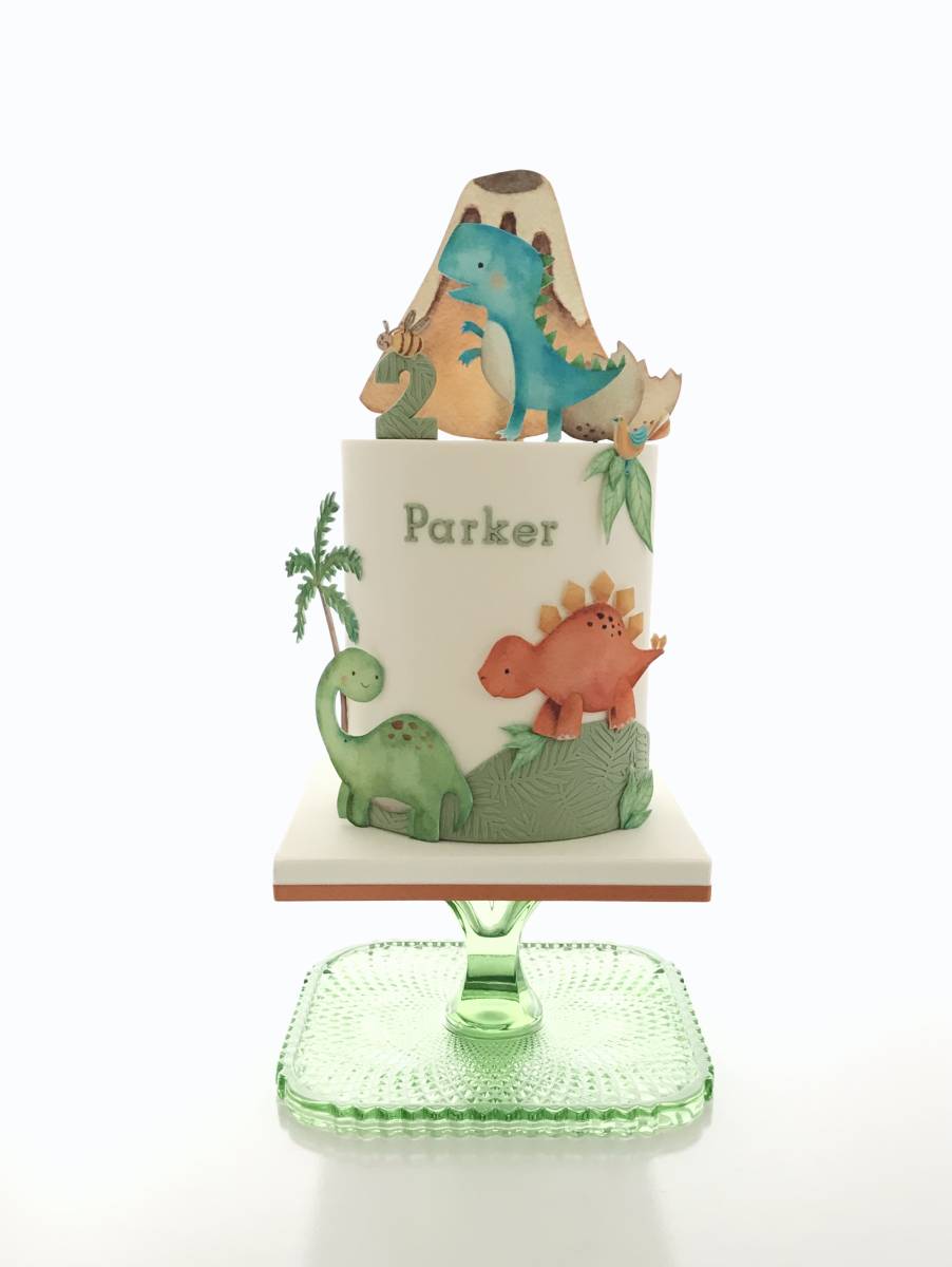 Watercolour Dinosaurs Cake Sugarlily Cakes